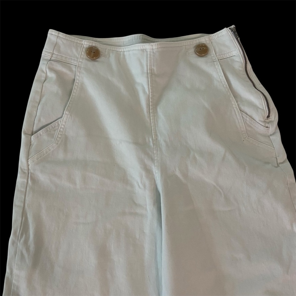 Maeve Anthropologie  Buttoned Cropped Wide Leg Pants  Size 10